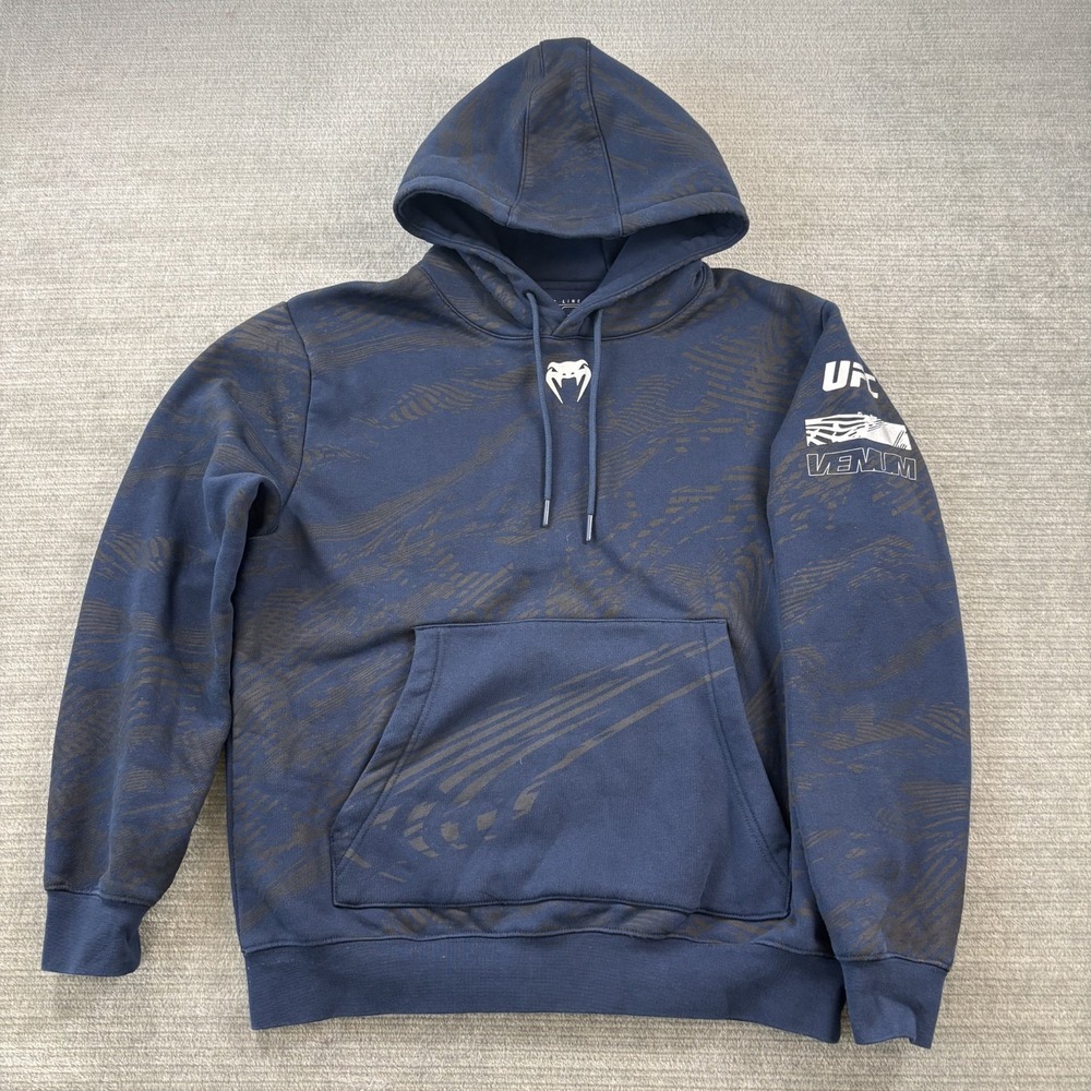 UFC Fusion Venum Hoodie Womens Medium Blue Fight Week Pullover Stretch Athletic